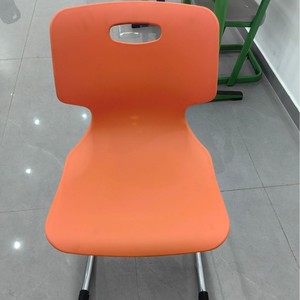 Office Plastic Chair Orange Polypropylene Steel Legs Stackable Minimalist Design <b>Large</b> Size Student <b>Desk</b> Chair - Product Image 1