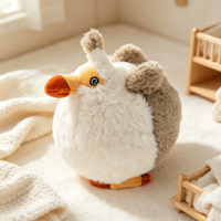 Jouets en peluche personnalisés en forme d'oiseau rond et dodu, peluches douces et moelleuses avec détails du visage brodés, peluches personnalisées sur mesure