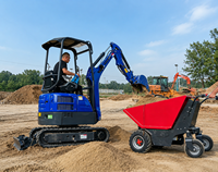 Antspower 2026 Chariot à moteur électrique à batterie homologué CE, fabriqué en Chine, 4 roues, mini-dumper de chantier
