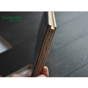 Usine de Guangzhou chêne blanc teinté noir parquet massif préfini - Product Image 2