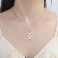 Collier en acier inoxydable Myshape, style Égypte ancienne, plaqué or, avec l'œil d'Horus et la croix Ankh, clé de vie, bijou de protection