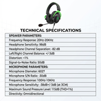 Headset Gaming Jetion USB+3.5MM dengan Mikrofon Speaker dan Mic Desain Over-Ear Pencahayaan Satu Warna Model PJT-DEP2498