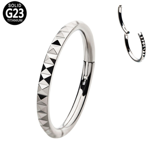 16G ASTM F136 titanio taglio quadrato lato alto lucido cerchio segmento anello orecchino naso cerchio Piercing gioielli per il corpo - Product Image 4