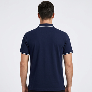 Camiseta Polo de Algodón para Hombre, Manga Corta, Cuello con Ribete en Contraste, Ropa Deportiva Informal - Product Image 2