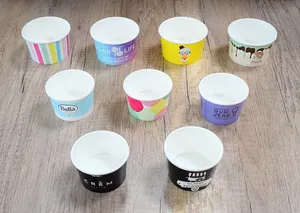 Fábrica OEM ODM Diseño personalizado 3 oz 4 oz Tazas de helado con tapa de papel - Product Image 5