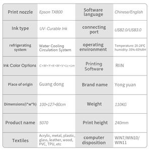 Neuer A3 A2 A1 A4 5070 Großer 50x70cm UV-Drucker Hochgeschwindigkeits-Automatische Nivellierung Multi-Düsen-Druck - Product Image 4