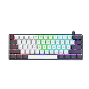 Miniteclado inalámbrico para juegos, Teclado mecánico programable con Triple modo, 61 teclas, multicolor, RGB, LED, retroiluminado, Mega venta, 60%