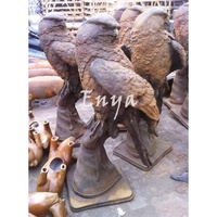 Statue rustique en fonte de tête d'aigle, grande taille, sculpture décorative de jardin, ornement extérieur pour la maison, figurine antique faite à la main