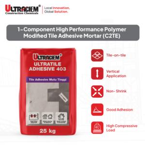 Adhesivo Ultratile 403 mortero instantáneo para instalación cerámica se realiza manualmente mediante una paleta dentada. - Product Image 2