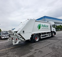 Camion à ordures compacteur Dongfeng 15CBM 4x2 Diesel haute puissance à chargement arrière, normes d'émission Euro 5, conduite à gauche/droite, garantie 1 an