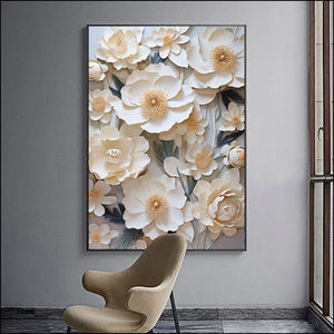 Quadro <span class=keywords><strong>su</strong></span> <span class=keywords><strong>Tela</strong></span> <span class=keywords><strong>con</strong></span> Stampa Digitale di Fiori ad Acquerello, Arte Moderna da Parete <span class=keywords><strong>con</strong></span> <span class=keywords><strong>Cornice</strong></span> per Soggiorno e Arredamento Casa - Product Image 4