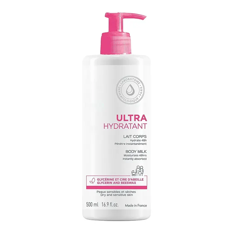 Topicrem Ultra-Moist urizing Body Milk 500ml Großhandels preis für die Körperpflege reine natürliche Inhaltsstoffe