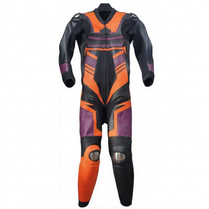 Combinaison de course premium Zuzuki pour homme, 1 pièce, en cuir de vache véritable/cuir de kangourou, style MotoCP, combinaison de course sur circuit, niveau de protection 2 - Product Image 1