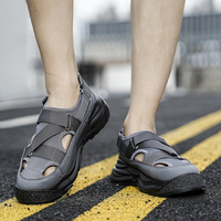 Sandales d'été pour hommes en maille, plateforme tendance, antidérapantes, chaussures de plage décontractées, mules de marche de luxe pour homme, chaussures de sport d'extérieur