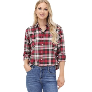 Camicia Oxford da donna di alta qualità camicetta in <span class=keywords><strong>cotone</strong></span> 100% ricamo personalizzato con logo Oxford Plaid <span class=keywords><strong>camicette</strong></span> e camicie modeste - Product Image 4