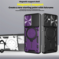 Coque arrière antichoc avec béquille et protection d'objectif coulissant pour Samsung Galaxy S26/S26 Plus/S25