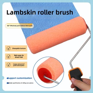 <span class=keywords><strong>Rouleau</strong></span> à peinture en latex d'agneau industriel de 9 pouces sans angle mort Pinceau roulant Art Peinture Texture de coquille d'oeuf Outil de brossage mural Polyester - Product Image 3