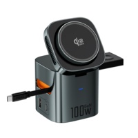 Nouvelle station de charge magnétique sans fil GaN 100W 6-en-1 avec câble Type-C PD100W multifonctionnelle pour téléphone, ordinateur portable et tablette