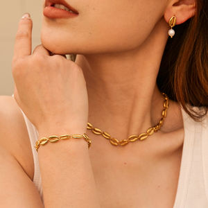 Nieuwe trendy 18K vergulde oceaanstijl ringensets van roestvrij staal met schelp hanger voor dames - Product Image 2