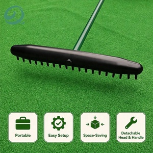 Râteau de <span class=keywords><strong>golf</strong></span> à 19 dents pour <span class=keywords><strong>bunker</strong></span>, outil de terrassement, manche en alliage d'aluminium, râteau simple face pour sable de <span class=keywords><strong>golf</strong></span> - Product Image 3