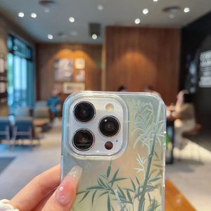 เคสโทรศัพท์ IMD ลายเส้นใยไม้ไผ่สีเขียวสุดฮิต เหมาะสำหรับ iPhone, Xiaomi, Samsung, Oppo และ vivo - Product Image 4