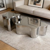 Table basse d'appoint en acier inoxydable sur mesure, vente en gros d'usine, table centrale créative combinée pour bureau, appartement, salon