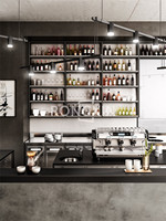 Bancone Espositore di Design Moderno per Caffetteria Bancone Bar per Dolci in Pietra Arredamento in Legno per Panetteria Design di Interni per Negozio di Caffè