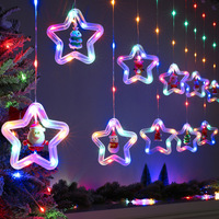 Fünfzackiger Stern Weihnachts-LED-Lichterkette Heimdekoration mit USB-Betrieb DC 5V Batteriebetriebene Fenster-Dekorationsbeleuchtung