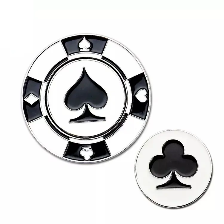 custom magnetic metal golf ball marker poker chip