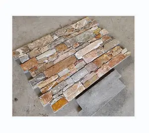 cement stack stone wall decorations hot sale items natural surface stone cement stack stone tiles wall use