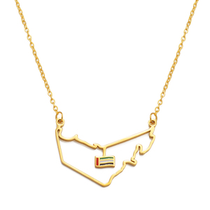 Colliers pour femmes en acier inoxydable avec <span class=keywords><strong>carte</strong></span> et drapeau des <span class=keywords><strong>Émirats</strong></span> <span class=keywords><strong>arabes</strong></span> <span class=keywords><strong>unis</strong></span> pour les fêtes, breloques cartes EAU # 326621 - Product Image 1