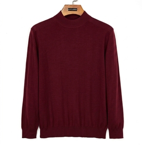 Maglione da <span class=keywords><strong>Uomo</strong></span> in <span class=keywords><strong>Lana</strong></span> Extra Fine 100%, Collo Alto, Maniche Lunghe, Traspirante, Antipiega, Calibro 16GG - Product Image 2