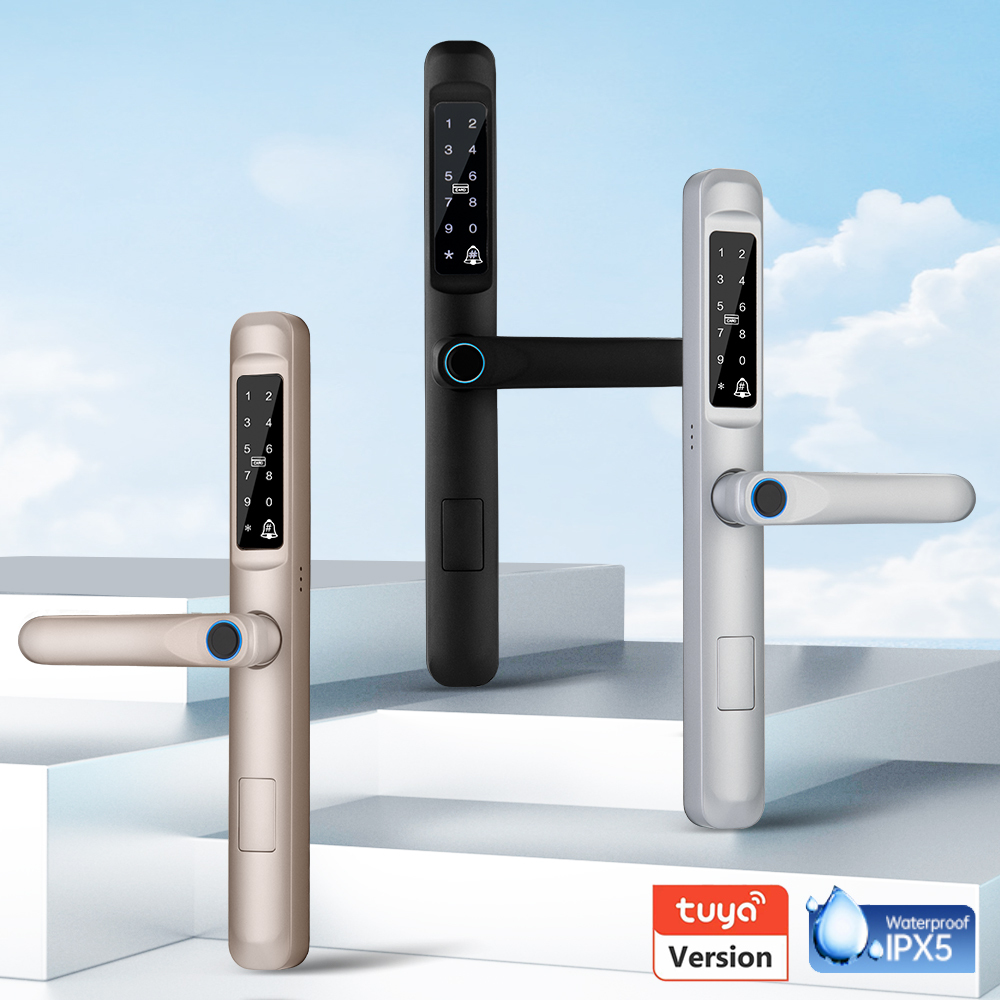 Waterproof Tuya APP Wifi Inteligente Lock Fingerprint Aluminium Intelligent Door Lock Narrow Profile Aluminum Door Smart Lock · image 4