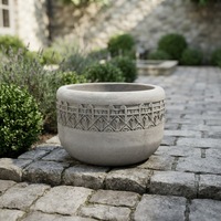 Pots à fleurs en fibro-ciment rustiques vintage européens personnalisés, durables, avec trou de drainage, légers, pour la maison, le jardin et le sol