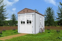 Maisonnette Shed Tiny House WooWild moderne, portable, isolée, étanche, mobile, alimentée à l'énergie solaire, en HDPE, pour entrepôt et parc