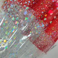 Tissu PVC transparent imperméable en TPU, matériau de protection environnementale, motif scintillant coloré, rouleau de PVC laser, étui à crayons