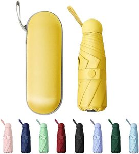 Parapluie pliant 5 sections personnalisé avec logo, protection UV, cadeau d'affaires, mini compact, portable 6K, étui en EVA, poignée en plastique, revêtement noir, idéal comme cadeau - Product Image 2