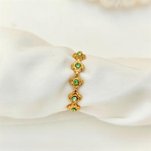 แหวนเพชรรูปดอกไม้แบบเปิดทำจากสแตนเลสแหวนดีไซน์เฉพาะกลุ่มทันสมัยเครื่องประดับแหวนเข้าชุดได้ทั้งหมด - Product Image 5