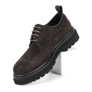 รองเท้าหนังวัวคุณภาพสูงเกรดพรีเมียมแบบผูกเชือก ระบายอากาศได้ดี เหมาะสำหรับผู้ชายใส่ทำงานในออฟฟิศ หนังวัวแท้สีน้ำตาลทรงเดอร์บี้ - Product Image 5