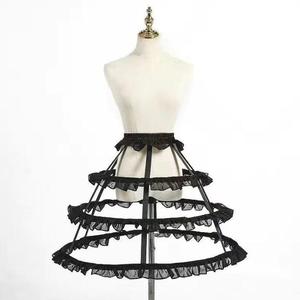 Ecowalson Femmes Victorien <span class=keywords><strong>Jupon</strong></span> 3 Cerceaux Crinoline Lolita Fishbone Creux Oiseau Cage Jupe Broderie Dentelle <span class=keywords><strong>Jupon</strong></span> - Product Image 2
