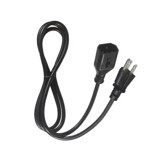 American Standard Universal Usa Computer Ac Cable with Plug Extension 3 Wire NEMA 5-15P Plug C14 Power Cord