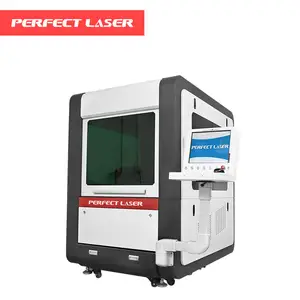 Laser sempurna 6040 6060 cnc keamanan penutup penuh mesin pemotong serat laser untuk pemotongan logam
