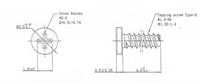 Vis autotaraudeuse en acier au carbone trempé, tête cylindrique mini ST1.4x4mm, rainure cruciforme, filetage B, finition zinc noir