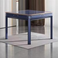 Table de Mahjong pliable moderne automatique en acier inoxydable et ABS pour 4 joueurs, design silencieux intelligent avec options d'alimentation USB/courant.