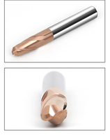 Fresa de extremo esférico de 55 mm de carburo para CNC, herramienta extendida de dos filos para fresado de acero tipo R