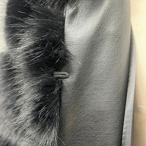 Jancoco 2024 Offre Spéciale fausse fourrure veste femmes recadrée noir fausse fourrure manteaux avec capuche - Product Image 5