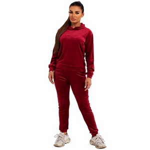 Custom <b>Women's</b> Velvet <b>Tracksuit</b> Set | Premium <b>Velour</b> Hoodie & Jogger Pants | OEM ODM Wholesale Sportswear Manufacturer - Product Image 2