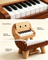 Mini Piano en Bois Électronique pour Enfants, Clavier Musical Écologique et Durable, Jouet d'Apprentissage Précoce, Cadeau d'Anniversaire pour Intérieur