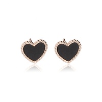 Boucles d'oreilles en acier inoxydable plaqué or Rose en forme de cœur, accessoire de mode Promo