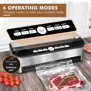 Machine de mise sous vide automatique OEM -80Kpa Sous Vide pour la conservation des aliments secs/humides, avec <span class=keywords><strong>tuyau</strong></span> externe et coupe-sacs, scellage étanche - Product Image 4